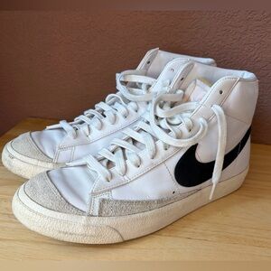 Nike Blazer Mid Leather Sneakers Women’s 11.5 White Black – Classic